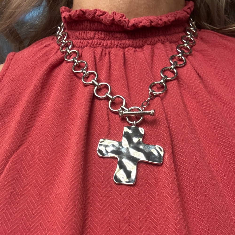 Silver Cross Pendant Necklace